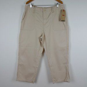 Levi's Straight Leg Pants Women's Plus Size 16W Beige Stretch Denim